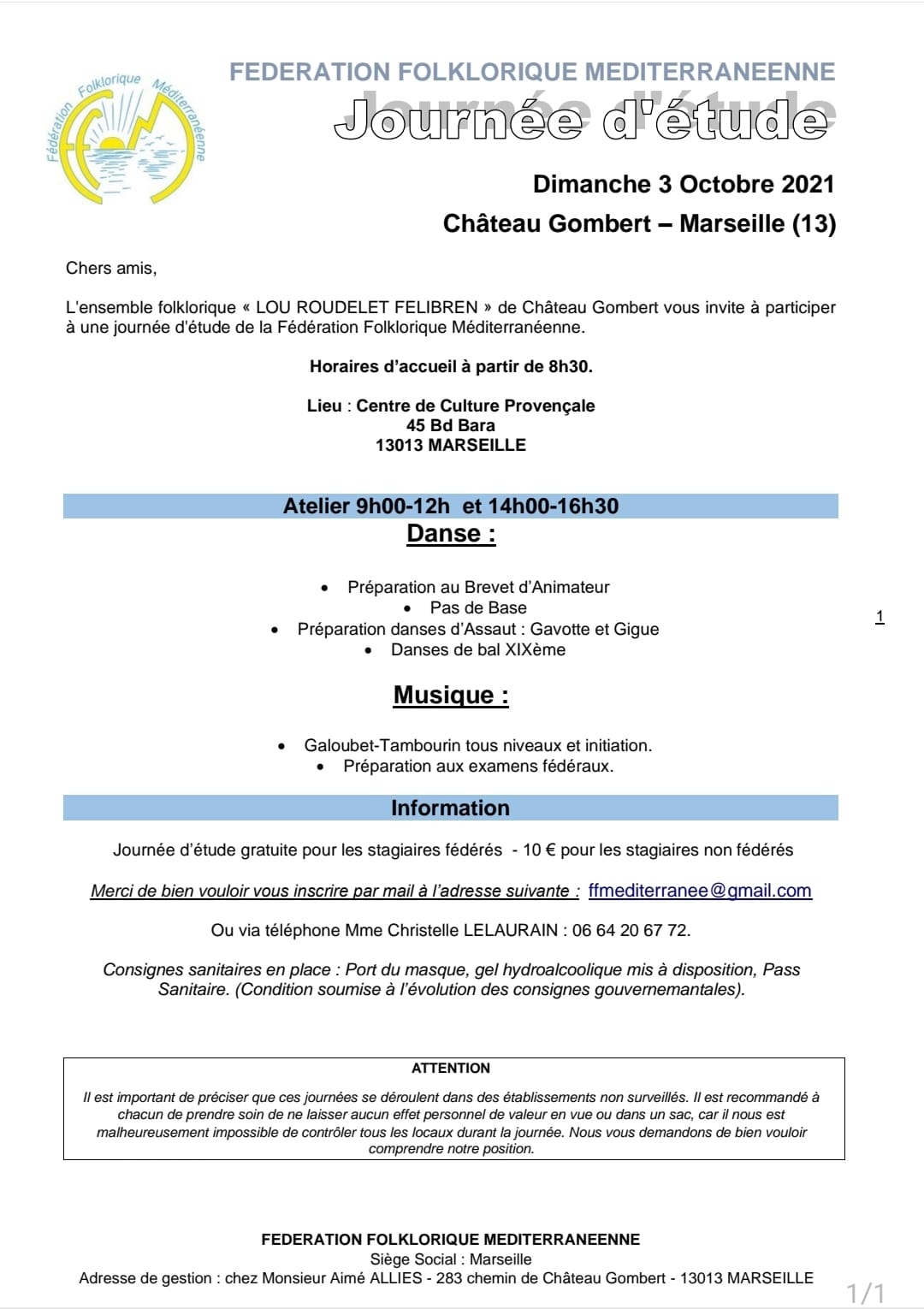 Lire la suite à propos de l’article Journée d’Etude de la F.F.M. du 3 octobre 2021